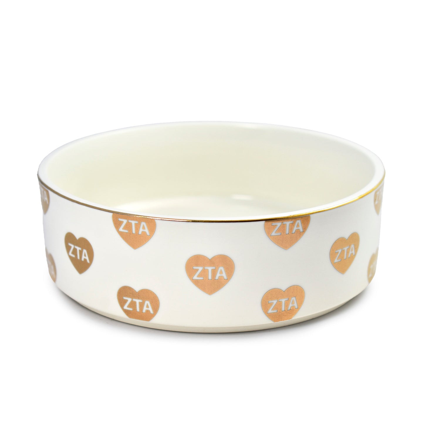 Zeta Tau Alpha Pet Bowl- 6" Ceramic Bowl For Dogs and Cats