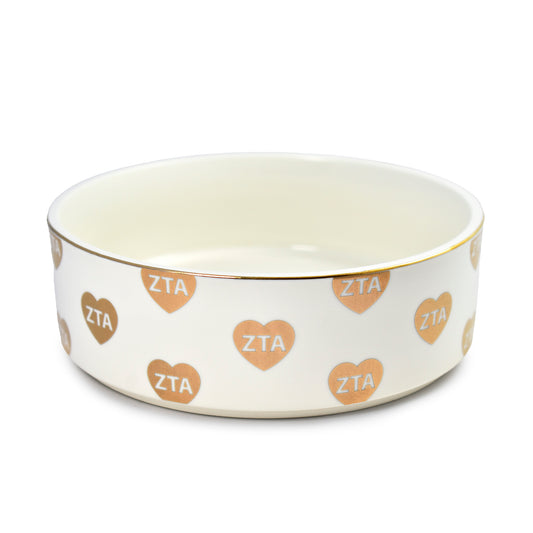 Zeta Tau Alpha Pet Bowl- 6" Ceramic Bowl For Dogs and Cats