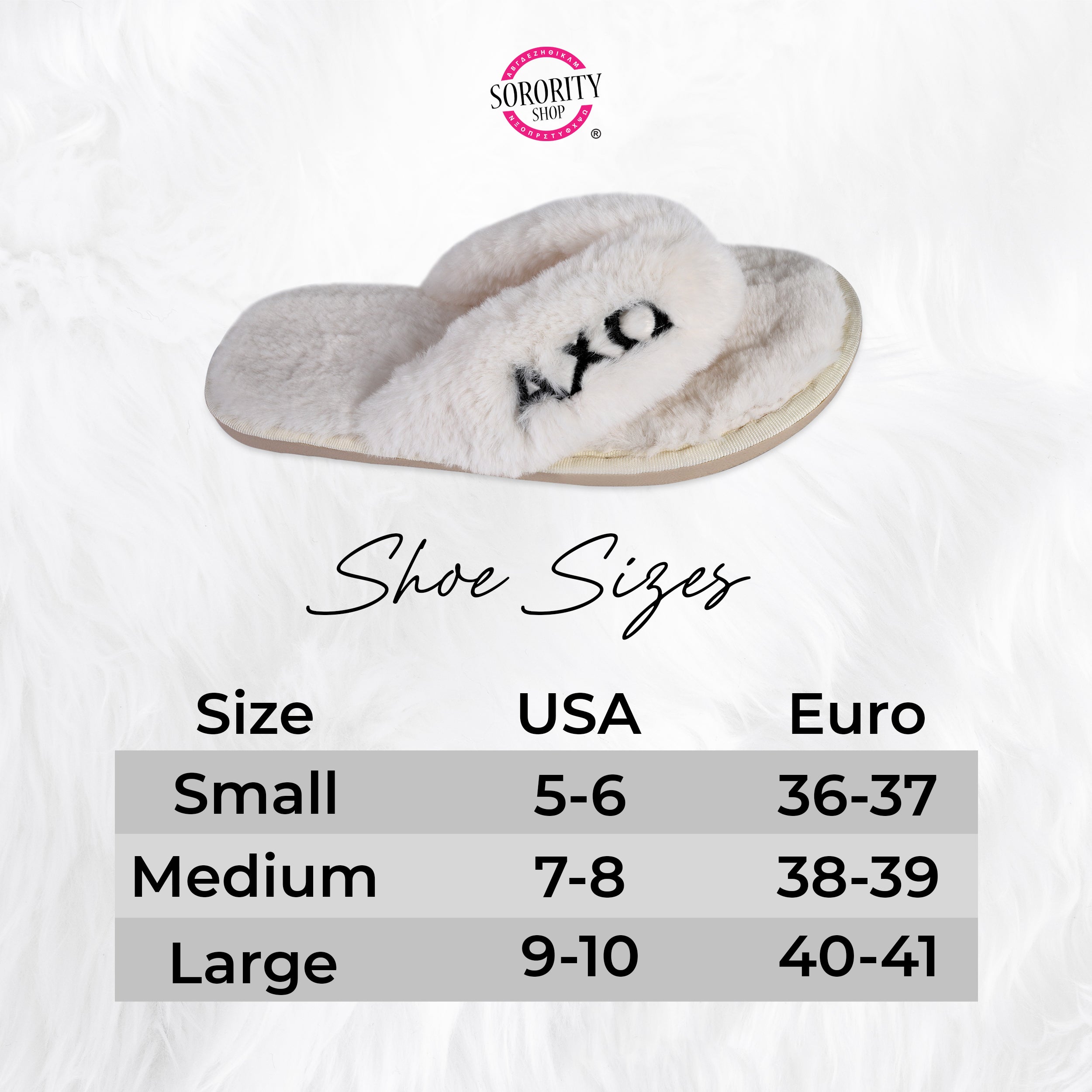 Delta Zeta - Furry Slippers Women - With DZ Embroidery Logo – SororityShop