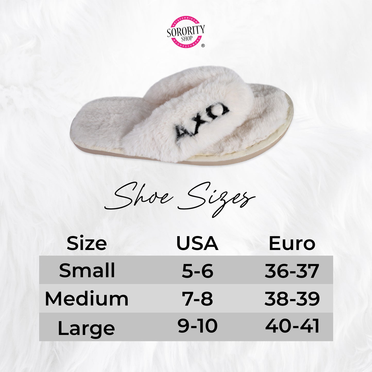 Kappa Alpha Theta - Furry Slippers Women - With KAT Embroidery Logo