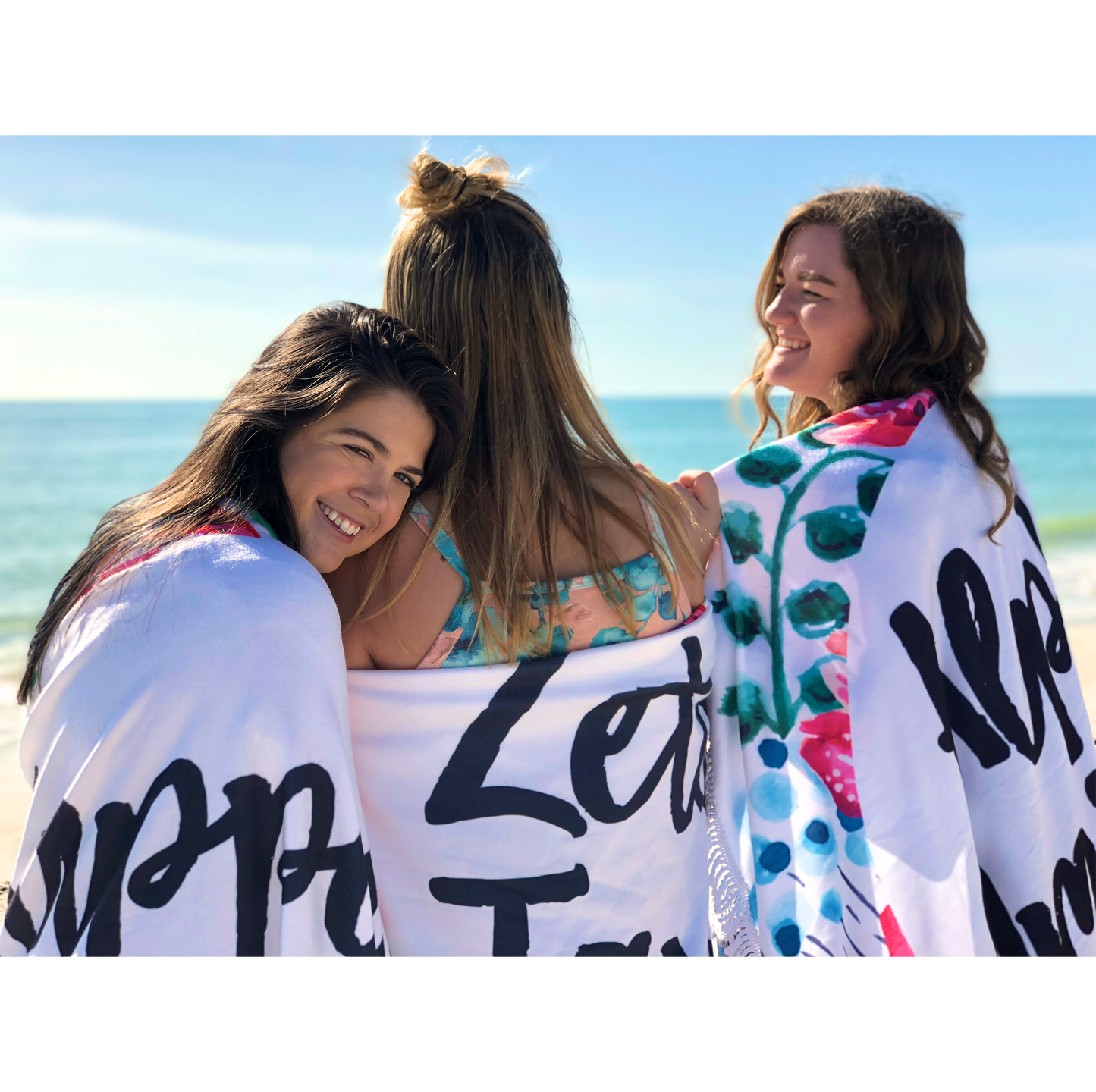 Phi Mu Floral Fringe Towel Blanket