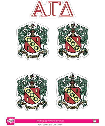 Alpha Gamma Delta Crest Sticker Sheet