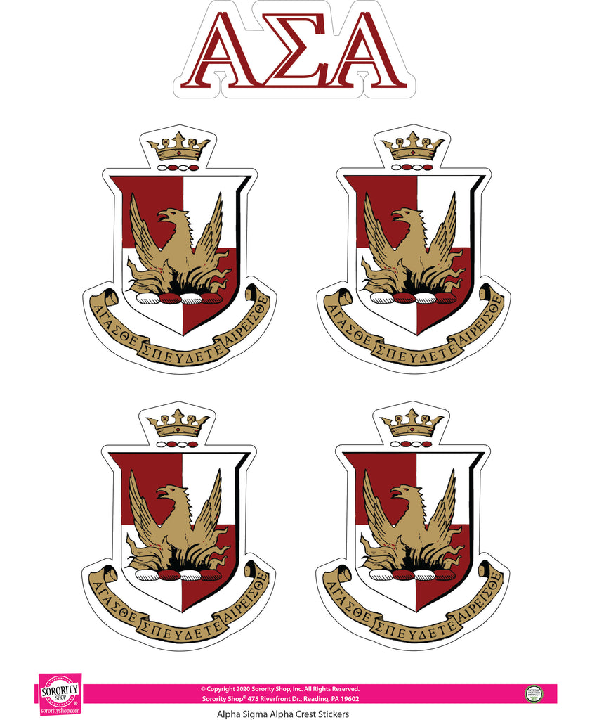 Alpha Sigma Alpha Crest Sticker Sheet