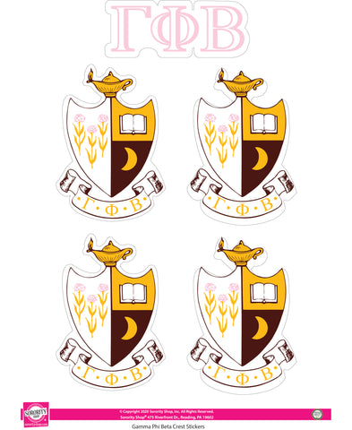 Gamma Phi Beta Crest Sticker Sheet