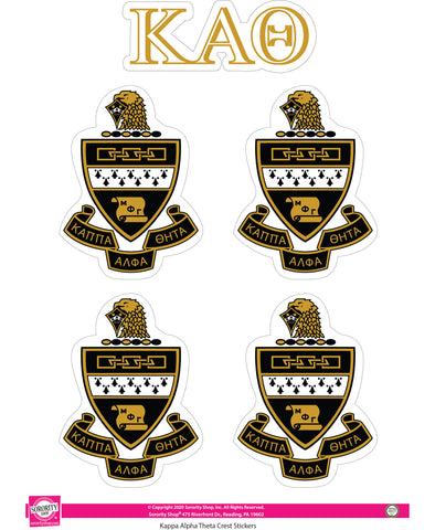 Kappa Alpha Theta Crest Sticker Sheet