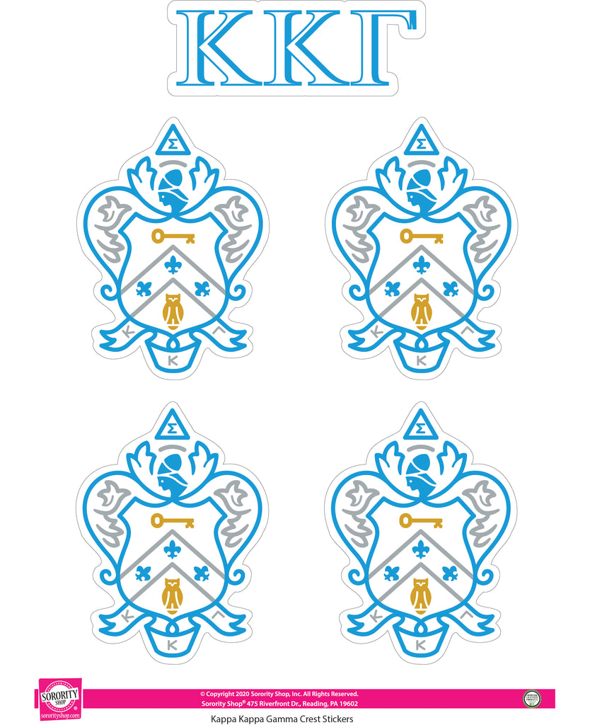 Kappa Kappa Gamma Crest Sticker Sheet