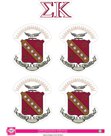Sigma Kappa Crest Sticker Sheet