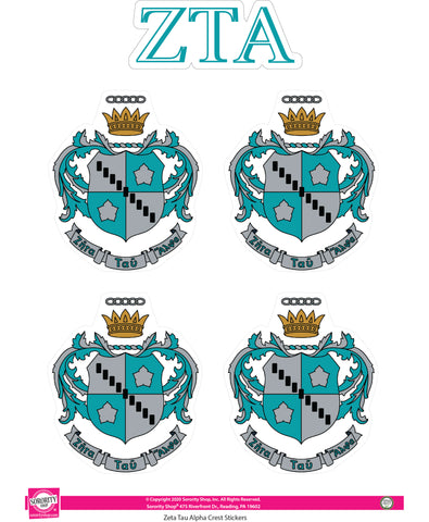Zeta Tau Alpha Crest Sticker Sheet
