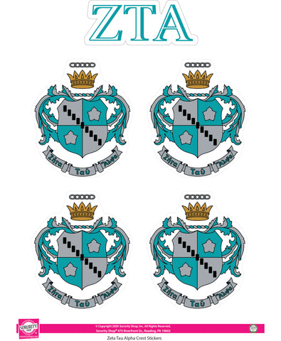 Zeta Tau Alpha Crest Sticker Sheet
