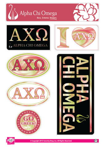 Alpha Chi Omega Tie Dye Stickers