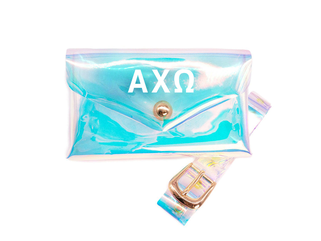 Alpha Chi Omega Holographic Belted Fanny Pack