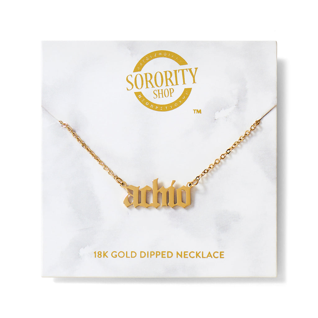 Alpha Chi Omega Old English Style Sorority Necklace