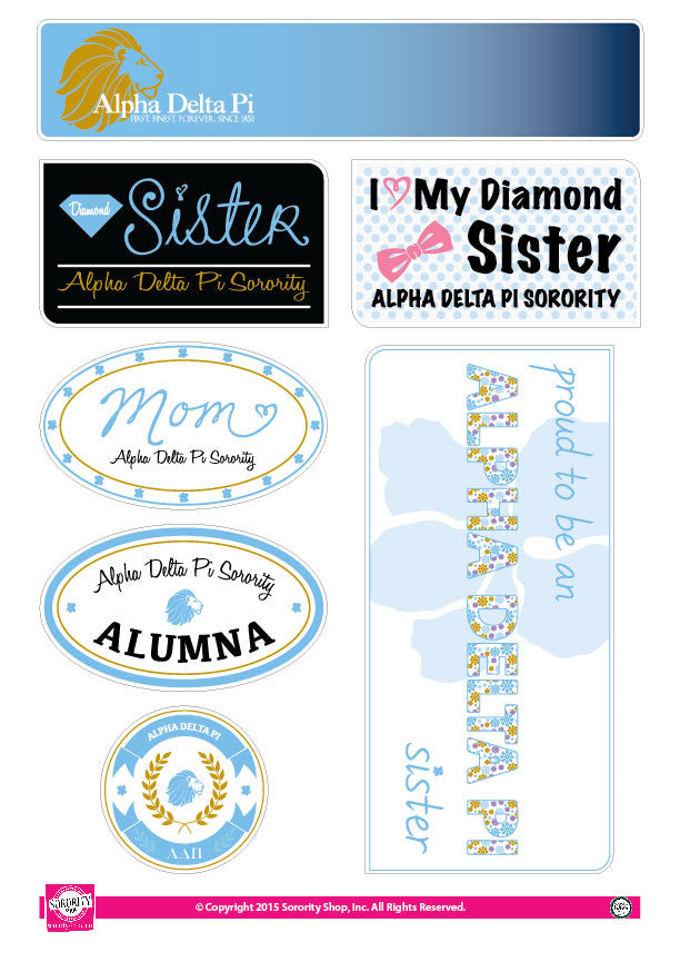 Alpha Delta Pi Family Stickers