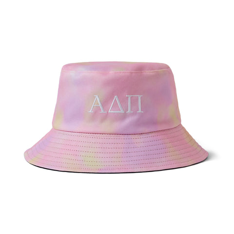Alpha Delta Pi Bucket Hat - Tie Dye - Embroidered Logo