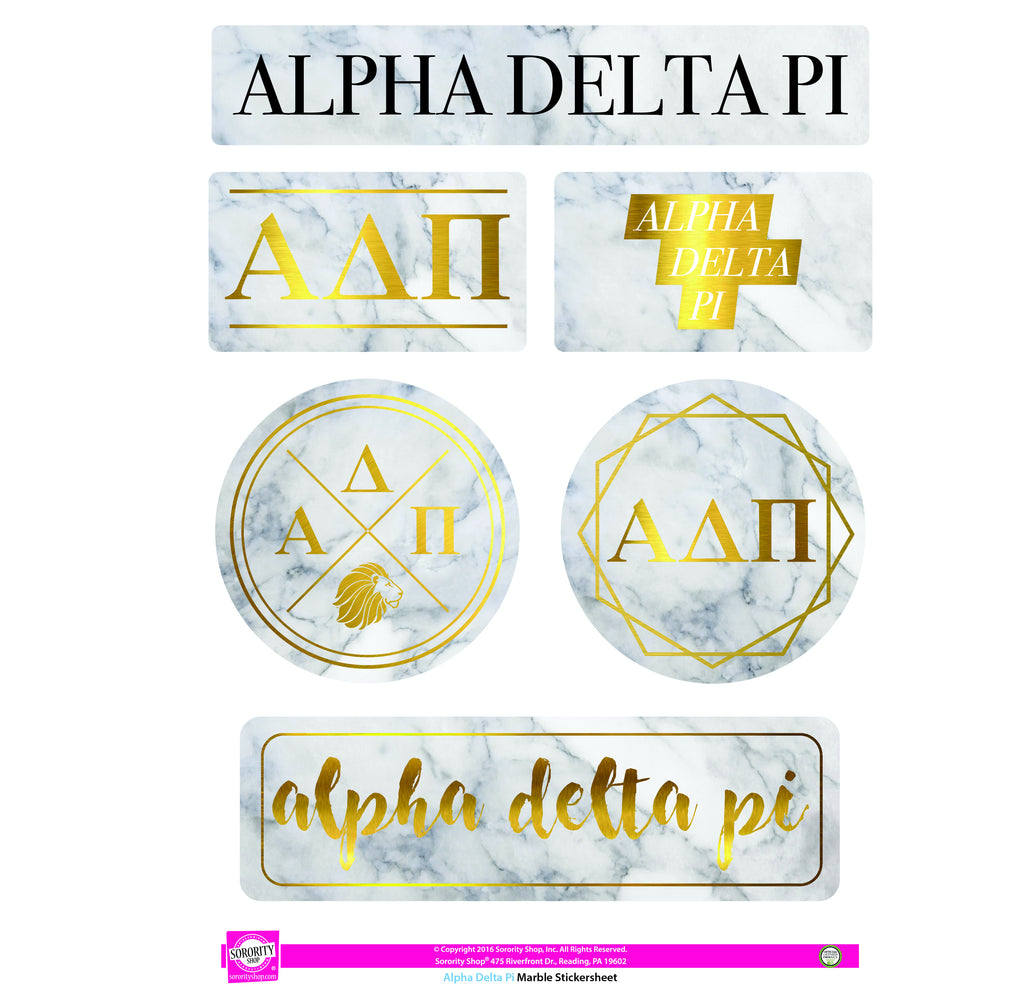 Alpha Delta Pi Marble Sticker Sheet