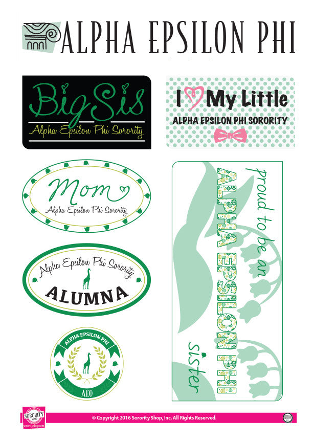 Alpha Epsilon Phi Family Stickers