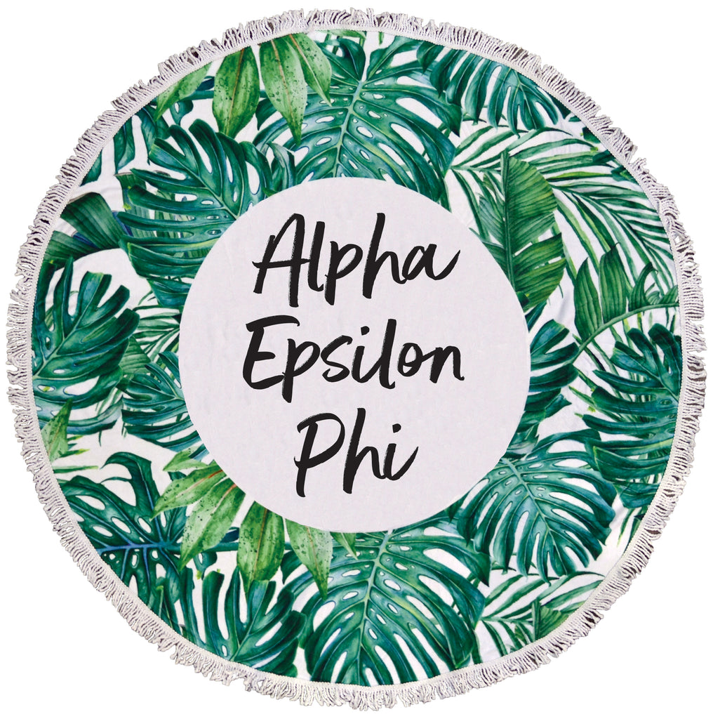 Alpha Epsilon Phi Palm Leaf Fringe Towel Blanket