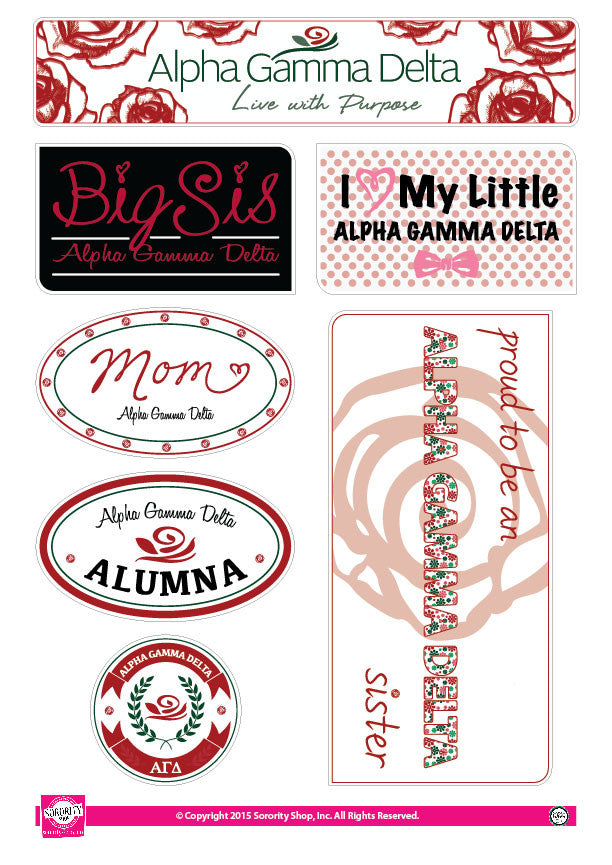 Alpha Gamma Delta Family Stickers