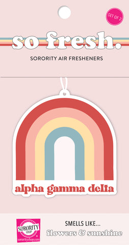 Alpha Gamma Delta Rainbow Retro Air Freshener - Flowers & Sunshine Scent