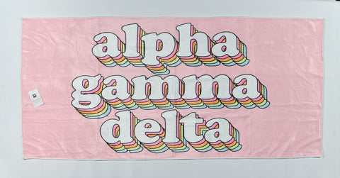 Alpha Gamma Delta Plush Retro Beach Towel