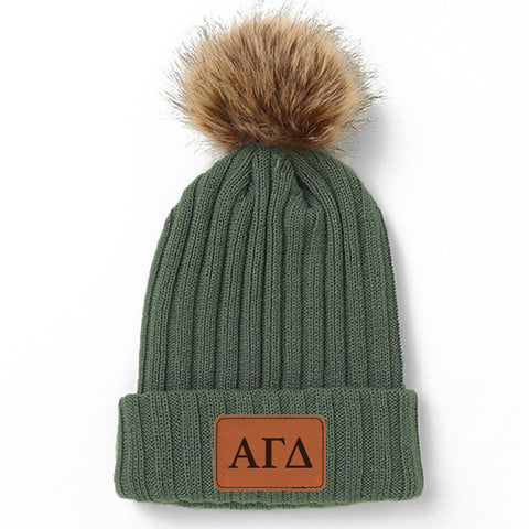 Alpha Gamma Delta Pom Pom Beanie Hat
