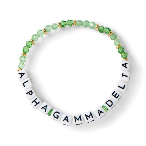 Alpha Gamma Delta Bracelet With Glass Beads and 18K Gold Accent Beads