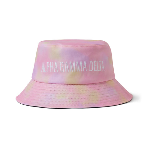 Alpha Gamma Delta Bucket Hat - Tie Dye - Embroidered Logo