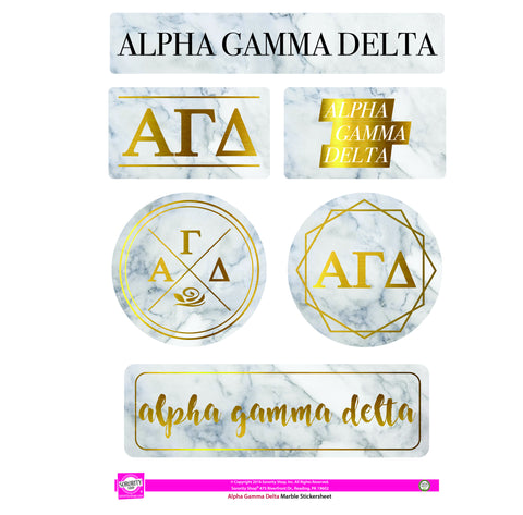 Alpha Gamma Delta Marble Sticker Sheet