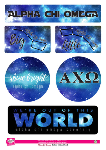 Alpha Chi Omega Galaxy stickers