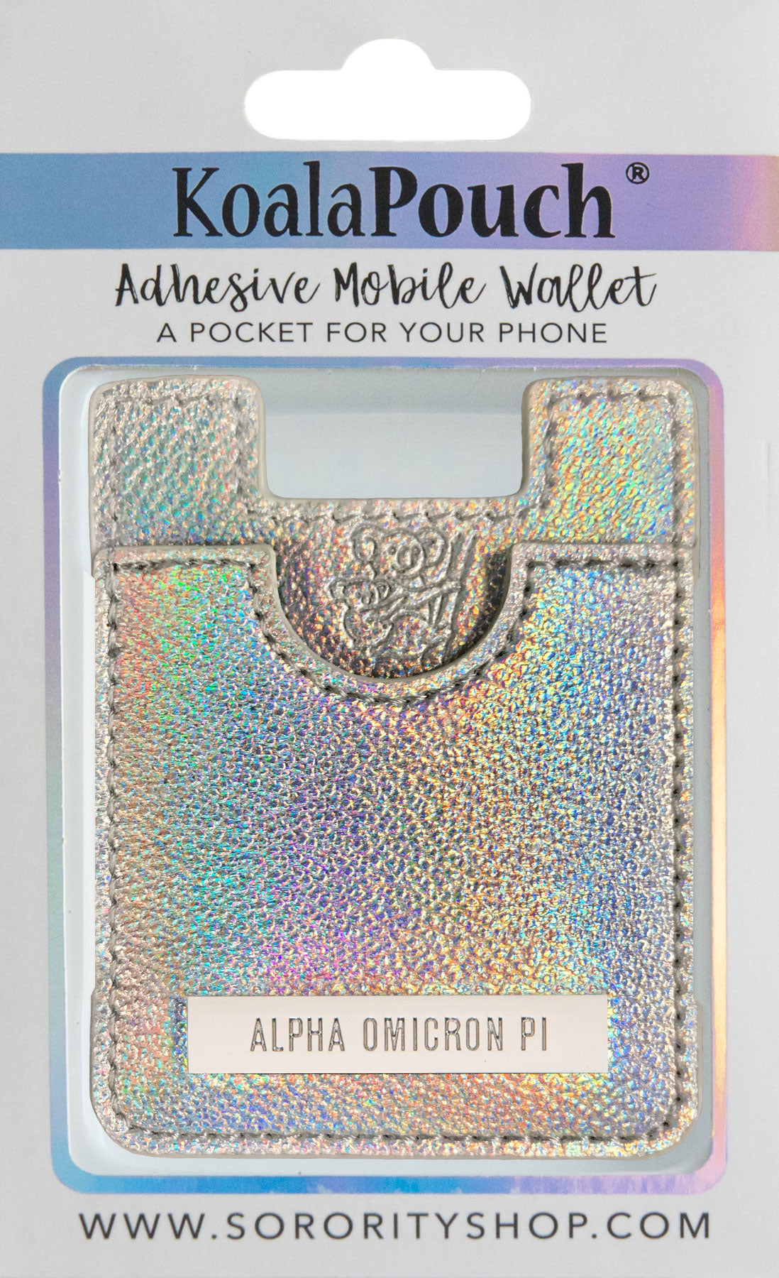 Alpha Omicron Pi Glitter Koala Pouch