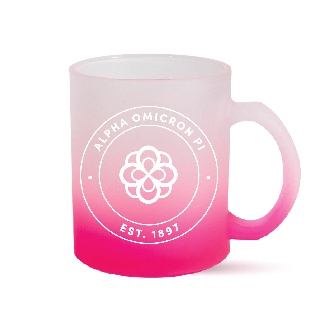 Alpha Omicron Pi Mug - Ombre Glass