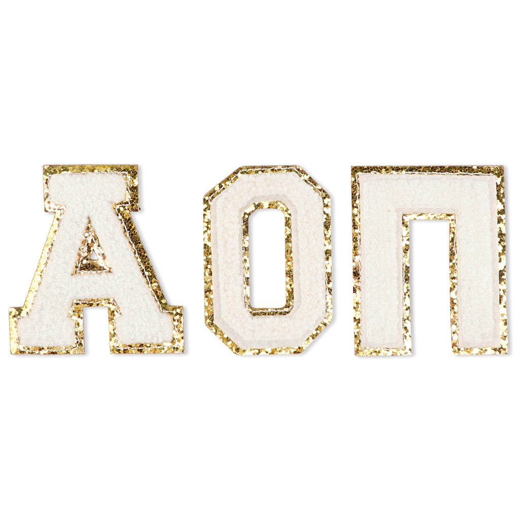 Alpha Omicron Pi Chenille Stickers - AOP Greek Letter Stickers