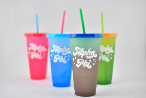 Alpha Phi Color Changing Cups (Set of 4)