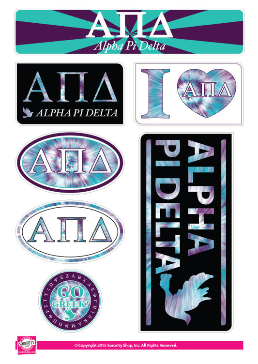 Alpha Pi Delta <br> Tie Dye Stickers