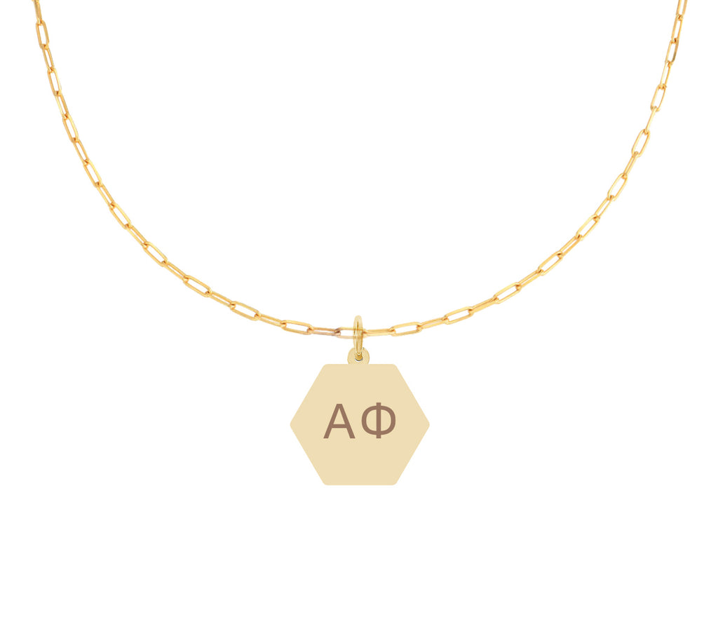 Alpha Phi Paperclip Necklace with AP Sorority Pendant