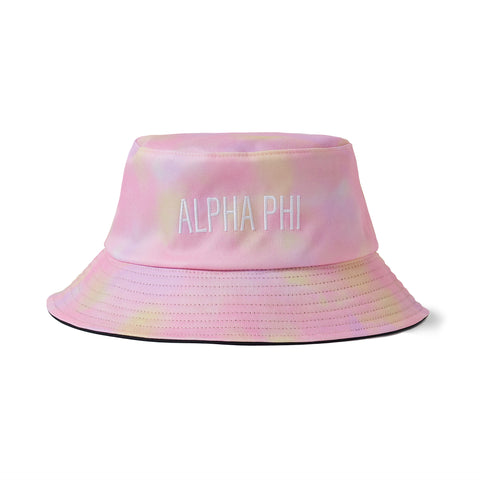 Alpha Phi Bucket Hat -Tie Dye - Embroidered Logo