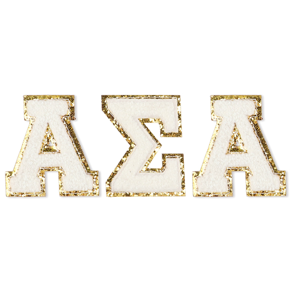 Sigma Sigma Sigma Chenille Stickers - Tri Sigma Greek Letter