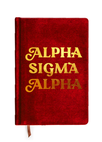 Alpha Sigma Alpha Velvet Notebook with Gold Foil Imprint