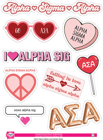 Alpha Sigma Alpha- Sticker Sheet- Love Theme