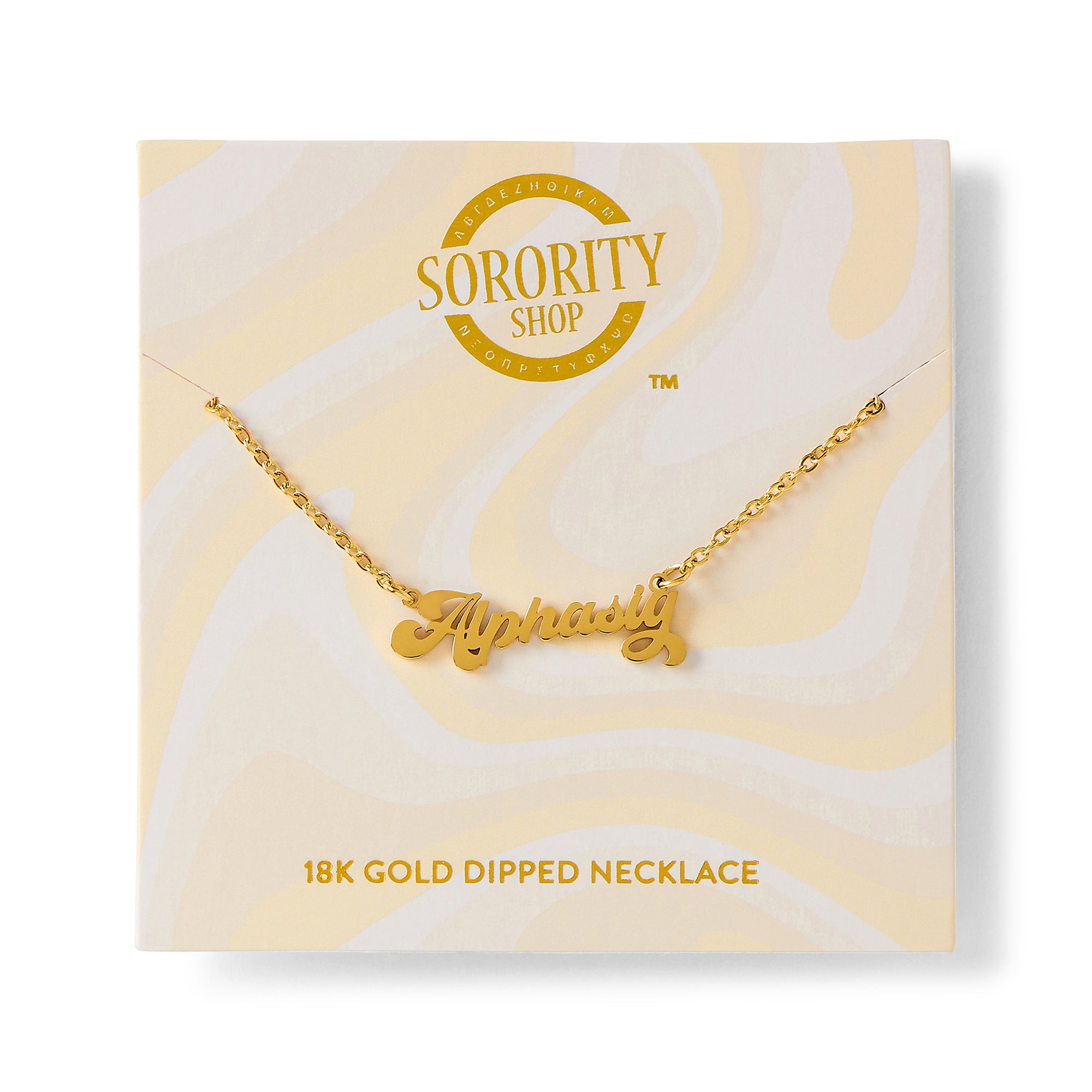 Alpha Sigma Alpha Retro Design Necklace SororityShop