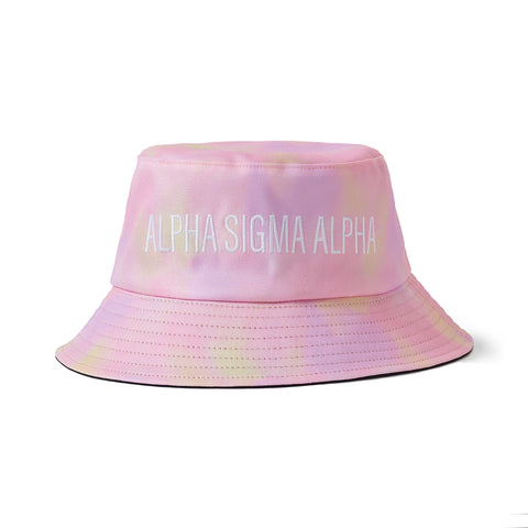 Alpha Sigma Alpha Bucket Hat - Tie Dye - Embroidered Logo