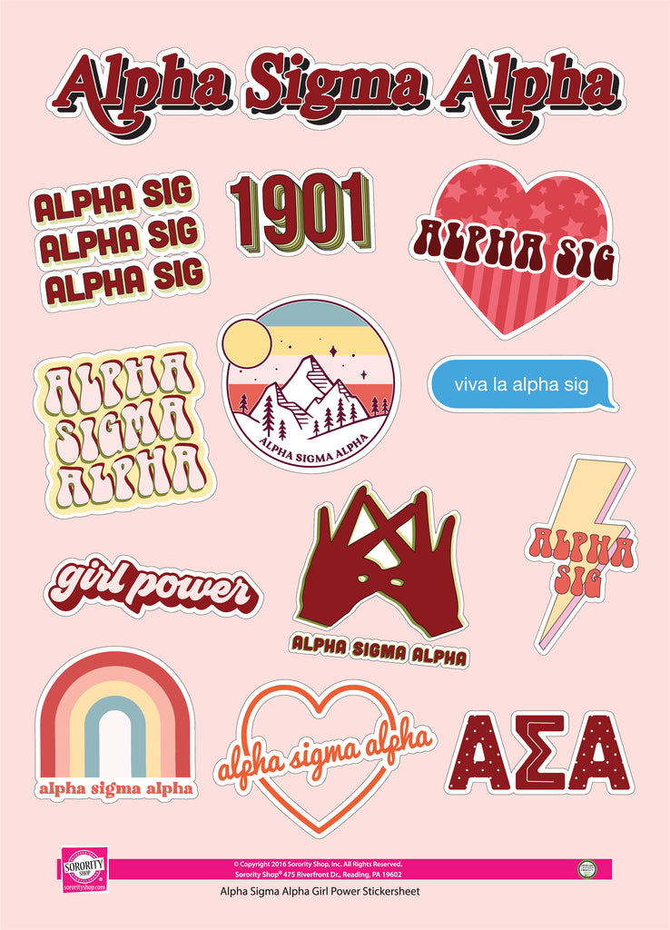 Alpha Sigma Alpha Girl Power Sticker Sheet