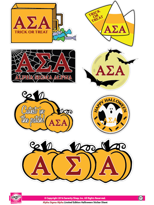 Alpha Sigma Alpha Halloween Stickers