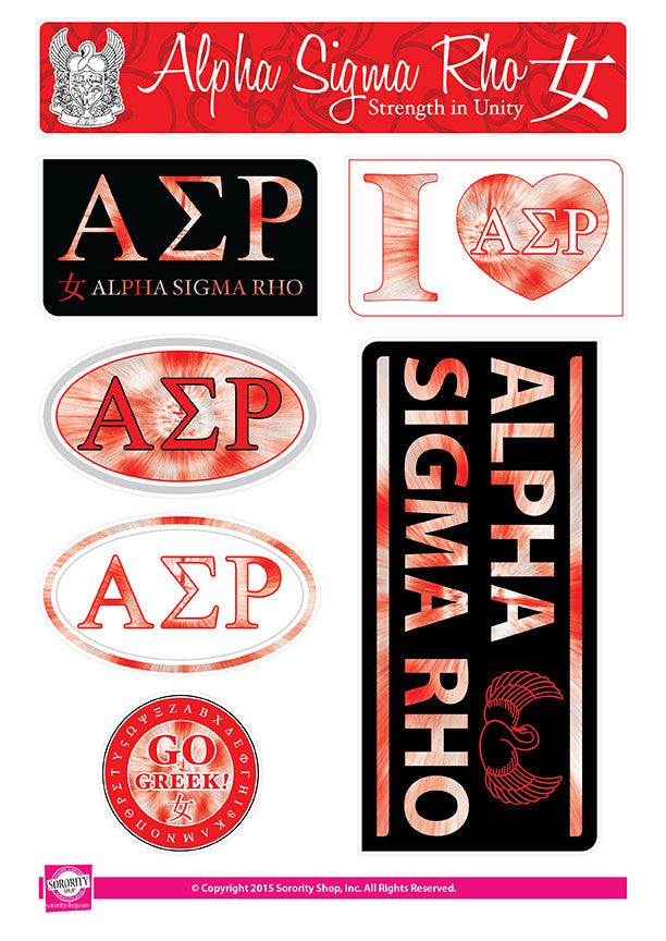 Alpha Sigma Rho <br> Tie Dye Stickers