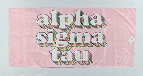 Alpha Sigma Tau Plush Retro Beach Towel