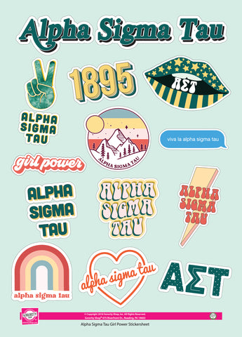 Alpha Sigma Tau Girl Power Sticker Sheet