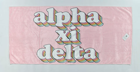 Alpha Xi Delta Plush Retro Beach Towel