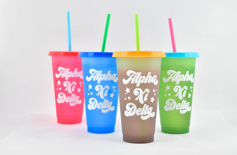 Alpha Xi Delta Color Changing Cups (Set of 4)