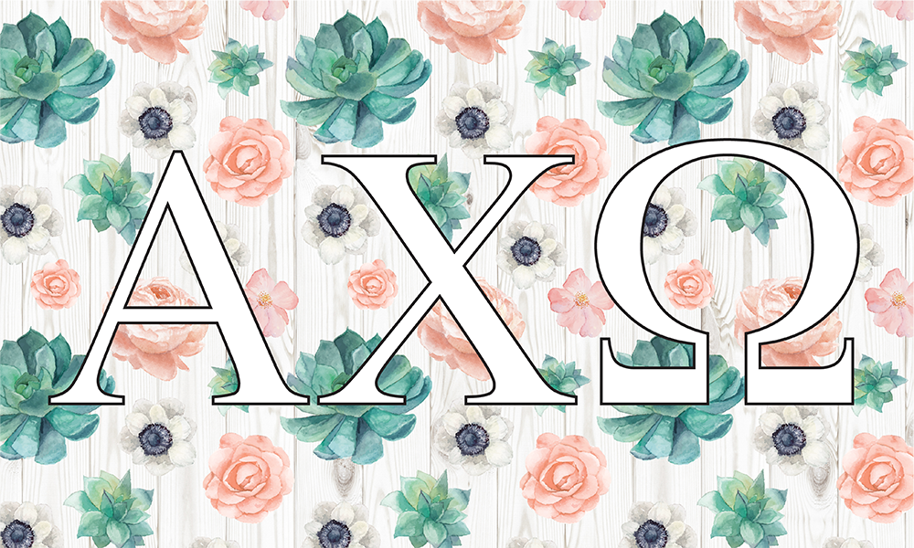 Alpha Chi Omega Succulent Flag