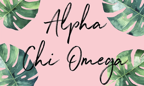 Alpha Chi Omega Tropical Leaf Flag